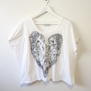 All Saints True Love Skeleton Heart Graphic T-Shirt Size 8